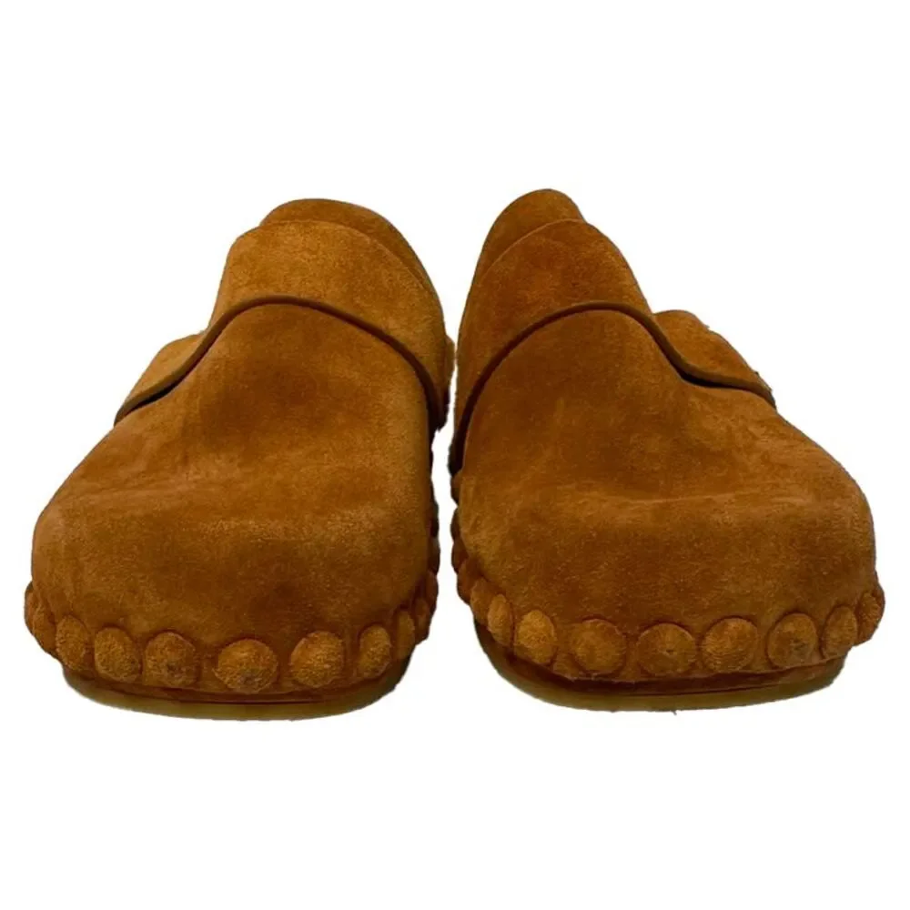 Chloé Joy Studded Clogs in Brown Suede - Picture 2 of 10